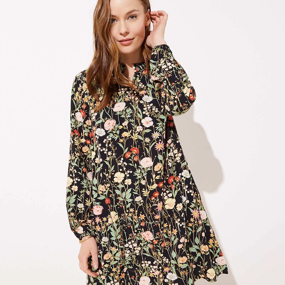 Loft NWT-XSP-Loft-Floral Ruffle Dress
